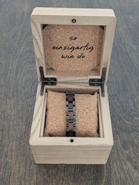 HOLZKERN • Walnut & Grey Acoustic Wood Bandlet Bracelet